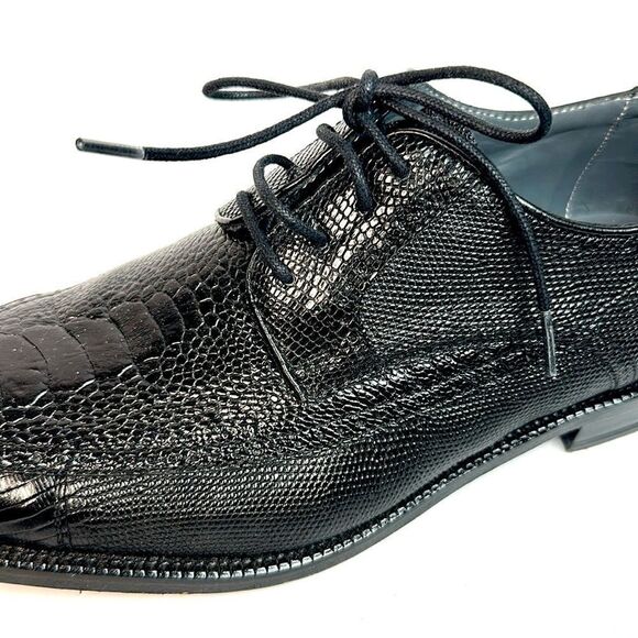 David X Genuine Lizard and Ostrich Men's Dress Shoes Black Size 9.5 - Picture 7 of 14